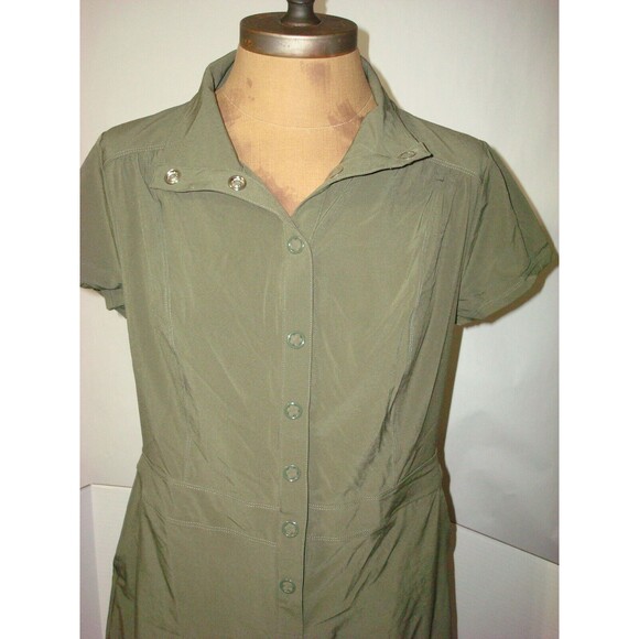 New Womens S NWT PrAna Shirt Dress Dark Green Cargo Pockets Shadyn Snap Recycled - Picture 5 of 8